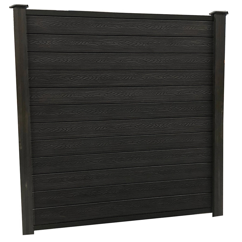 Black Woodgrain Fencing 6ft Kit image 0