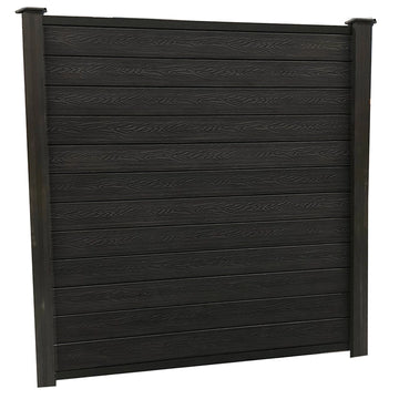 Black Woodgrain Fencing 6ft Kit image 0