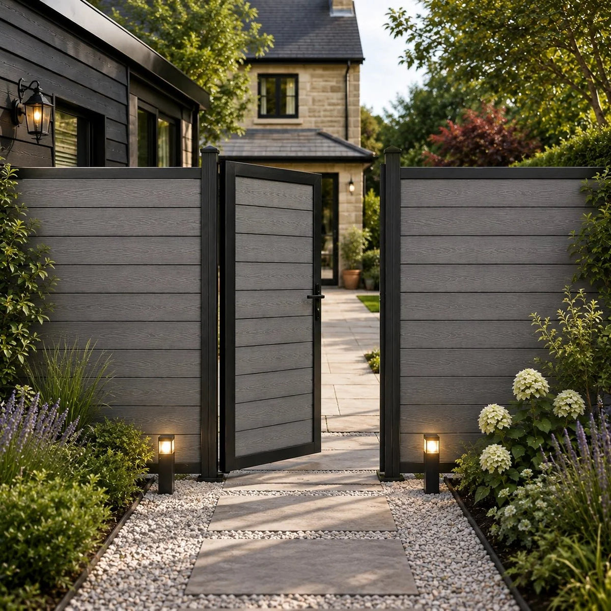 Grey Woodgrain Composite Gate