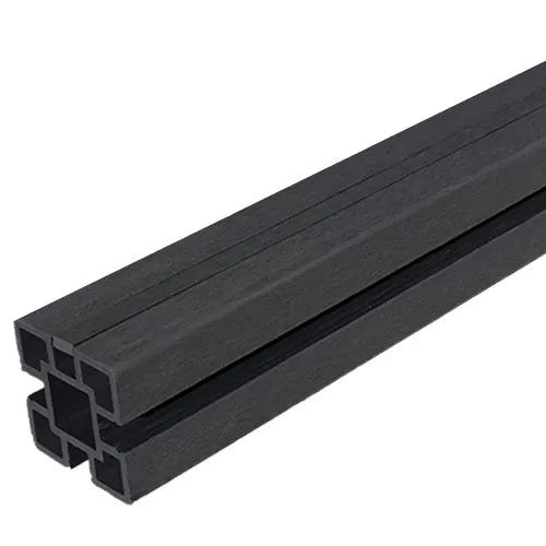 Black 2.4m woodgrain fencing post.
