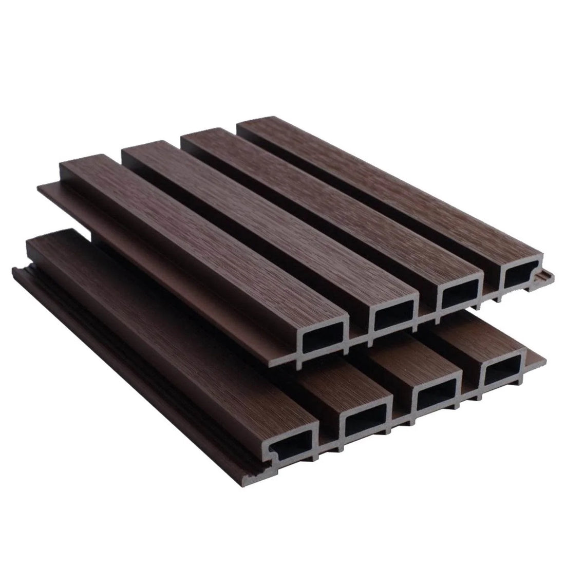 Red Brown Prestige Series 1 slatted cladding board.