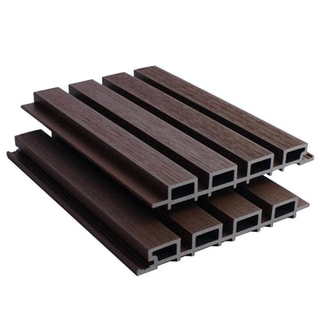 Red Brown Prestige Series 1 slatted cladding board.