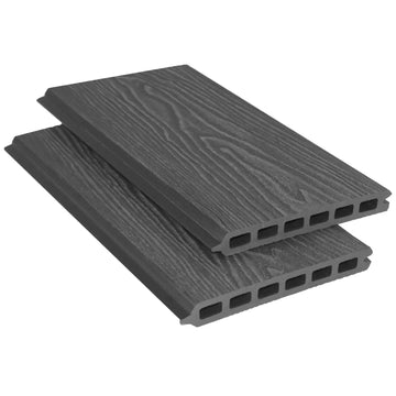 Silver woodgrain fence slat, 1.8m.